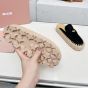 MIU MIU Suede and raffia flatform mules