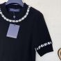 LV Beaded Trim Knit Top 