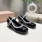 MIU MIU Two-tone patent leather Mary Jane pumps