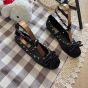 Valentino ROCKSTUD SATIN BALLERINA WITH TONE-ON-TONE STUDS