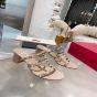 Valentino ROCKSTUD CALFSKIN LEATHER SLIDE SANDAL