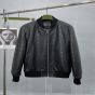 Gucci GG leather bomber jacket