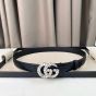 Gucci GG Marmont thin belt with crystals