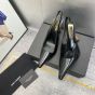 YSL LEE SLINGBACK PUMPS IN GLAZED LEATHER