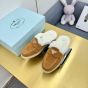 Prada Suede and shearling slippers