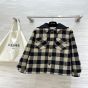 Celine hooded overshirt in check wool