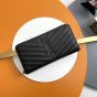 YSL CASSANDRE MATELASSÉ ZIP AROUND WALLET IN GRAIN DE POUDRE LEATHER