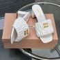 MIU MIU Matelassé nappa leather slides