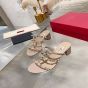 Valentino ROCKSTUD CALFSKIN LEATHER SLIDE SANDAL