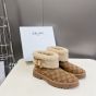 CELINE BULKY CROPPED TRIOMPHE BOOT in SUEDE STAMPED CALFSKIN AND SHEARLING