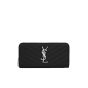 YSL CASSANDRE MATELASSÉ ZIP AROUND WALLET IN GRAIN DE POUDRE LEATHER