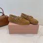 MIU MIU Faded unlined suede loafers