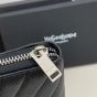 YSL CASSANDRE MATELASSÉ ZIP AROUND WALLET IN GRAIN DE POUDRE LEATHER