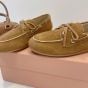 MIU MIU Faded unlined suede loafers