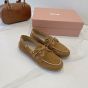 MIU MIU Faded unlined suede loafers