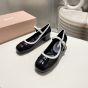 MIU MIU Two-tone patent leather Mary Jane pumps