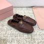MIU MIU Ruches nappa leather loafers