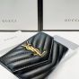 YSL CASSANDRE MATELASSÉ compact tri fold wallet in LAMBSKIN