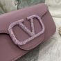 VALENTINO GARAVANI LOCÒ SMALL SHOULDER BAG WITH JEWEL LOGO