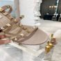 Valentino ROCKSTUD CALFSKIN LEATHER SLIDE SANDAL