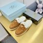 Prada Suede and shearling slippers