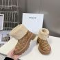 CELINE BULKY CROPPED TRIOMPHE BOOT in SUEDE STAMPED CALFSKIN AND SHEARLING