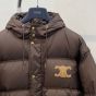 Celine Triomphe cropped down jacket in lightweight nylon