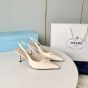 Prada Saffiano patent leather slingback pumps