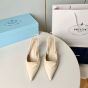 Prada Saffiano patent leather slingback pumps