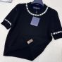 LV Beaded Trim Knit Top 