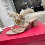 Valentino ROCKSTUD CALFSKIN LEATHER SLIDE SANDAL