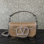 VALENTINO GARAVANI LOCÒ EMBROIDERED SMALL SHOULDER BAG