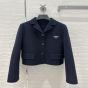 Prada Embroidered single-breasted cashgora jacket