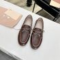MIU MIU Unlined bleached leather boat shoes