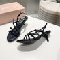 MIU MIU Patent leather sandals with buckles