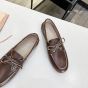 MIU MIU Unlined bleached leather boat shoes
