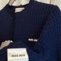 MIU MIU Cashmere and silk cable-knit crew-neck sweater