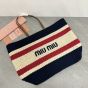 MIU MIU Raffia-effect woven tote bag