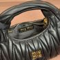 MIU MIU Wander matelassé nappa leather hobo mini-bag