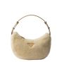 Prada Arqué shearling and leather shoulder bag