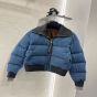 LV Denim Print Cropped Puffer Jacket 