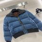 LV Denim Print Cropped Puffer Jacket 