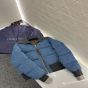 LV Denim Print Cropped Puffer Jacket 