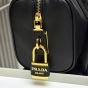 Prada Re-Nylon and leather medium top-handle bag with padlock