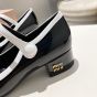 MIU MIU Two-tone patent leather Mary Jane pumps
