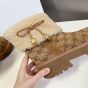 CELINE BULKY CROPPED TRIOMPHE BOOT in SUEDE STAMPED CALFSKIN AND SHEARLING