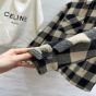 Celine hooded overshirt in check wool