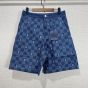 LV Embroidered Damier Denim Shorts