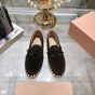 MIU MIU Suede and raffia boat shoes