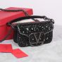 Valentino SMALL LOCÒ SHOULDER BAG WITH CRYSTALS